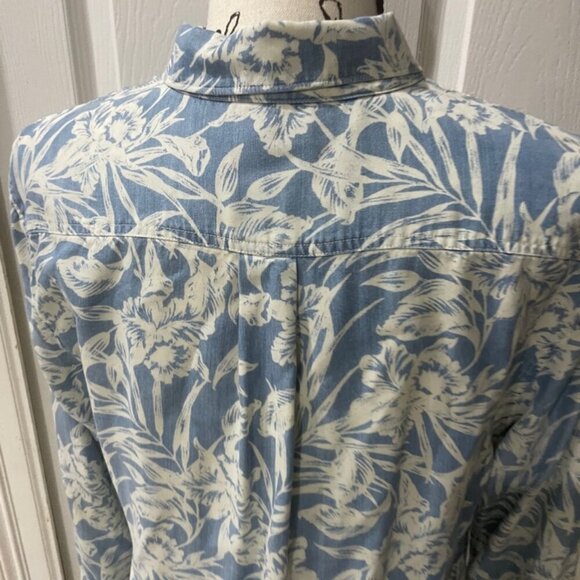 Tommy Bahama flora print sketched Woman Island trend blouse 100% Tercel  Size M - Picture 5 of 14